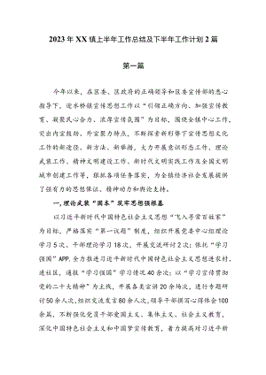 2023年XX镇上半年工作总结及下半年工作计划2篇.docx