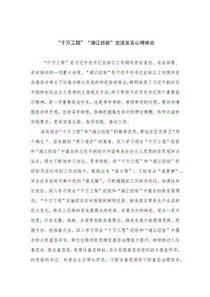 2023“千万工程”“浦江经验”交流发言心得体会【10篇精选】供参考.docx