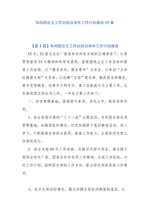 车间团总支工作总结及来年工作计划报告15篇.docx