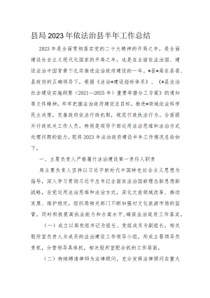 县局2023年依法治县半年工作总结.docx