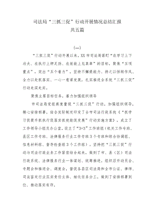 司法局“三抓三促”行动开展情况总结汇报共五篇.docx