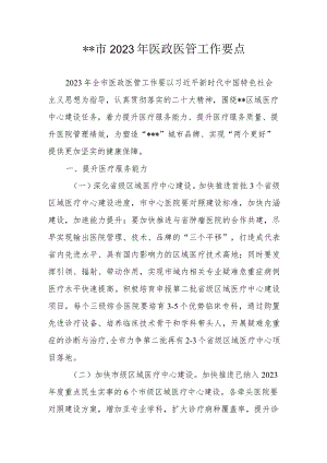 某某市2023年医政医管工作要点.docx