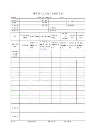 隧道洞口工程施工检查记录表.docx
