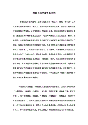 2023尿结石的营养素补充剂.docx