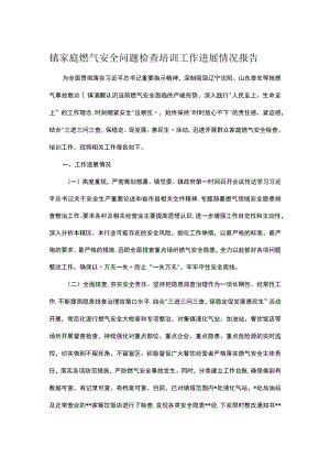 镇家庭燃气安全问题检查培训工作进展情况报告.docx