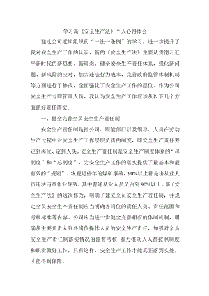 国企安全监督员学习新安全生产法心得体会 （7份）.docx