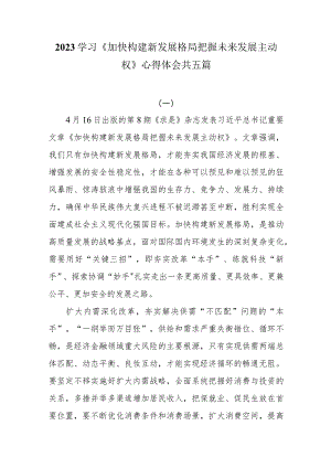 2023学习《加快构建新发展格局 把握未来发展主动权》心得体会共五篇.docx