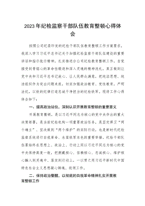 (3篇)纪检监察干部队伍教育整顿心得体会最新.docx