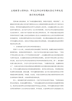 （3篇）2023年主题教育心得体会：牢记总书记回信嘱托坚定不移走党指引的光明道路.docx