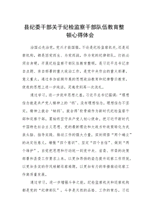县纪委干部关于纪检监察干部队伍教育整顿心得体会（三篇).docx
