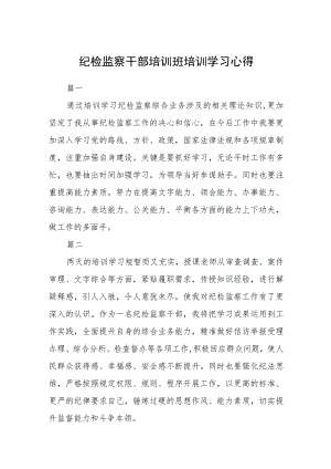 2023纪检监察干部培训班培训学习心得范本【共3篇】.docx