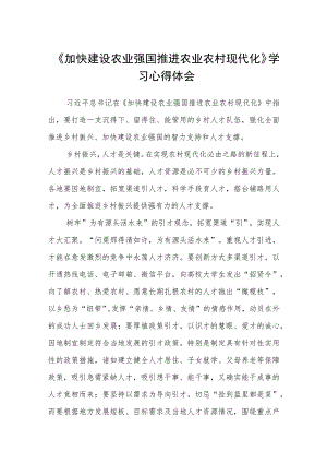 《加快建设农业强国推进农业农村现代化》学习心得体会范文通用【三篇】.docx