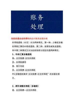 先征后退企业所得税的会计账务处理分录.docx