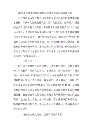 高等学校2023年开展重大事故隐患专项排查整治行动实施方案 （合计9份）.docx