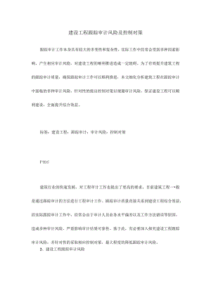 建设工程跟踪审计风险及控制对策.docx