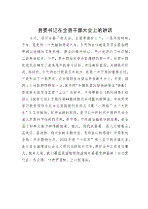 县委书记在全县干部大会上的讲话.docx