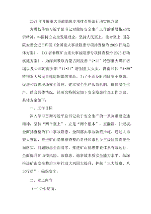 2023年非煤矿山开展重大事故隐患专项排查整治行动方案 合计6份.docx