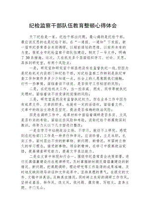 纪检监察干部队伍教育整顿学习心得体会精选【最新版三篇】.docx