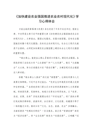 《加快建设农业强国推进农业农村现代化》学习心得体会(通用3篇).docx