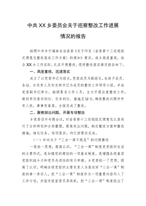 中共XX乡委员会关于巡察整改工作进展情况的报告(20230504).docx