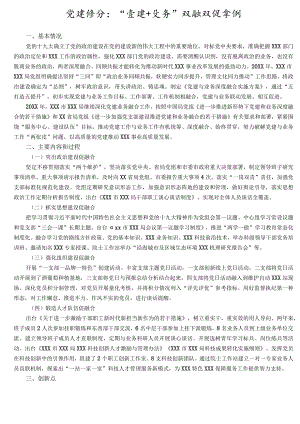 党建经验：“党建+业务”双融双促案例3100字.docx