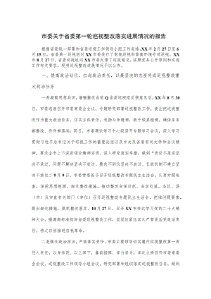 市委关于省委第一轮巡视整改落实进展情况的报告.docx