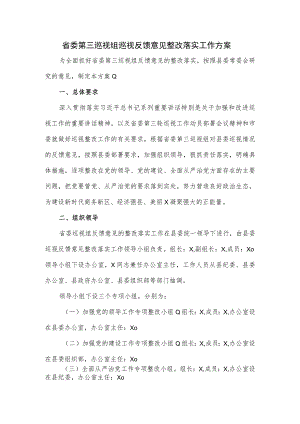 省委第三巡视组巡视反馈意见整改落实工作方案.docx