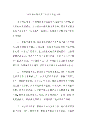 六篇：2023年主题教育工作座谈会发言稿（十二）.docx