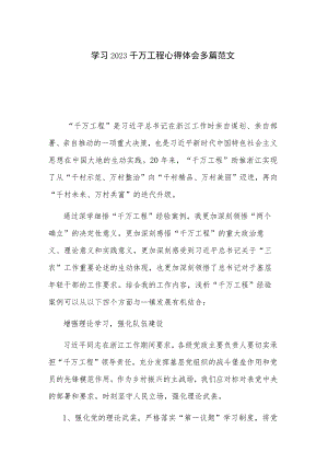 学习2023千万工程心得体会多篇范文.docx