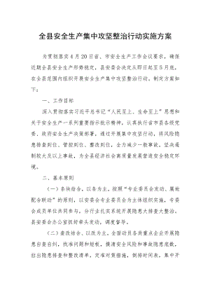全县安全生产集中攻坚整治行动实施方案.docx