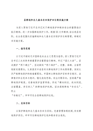 县耕地和永久基本农田保护田长制实施方案.docx