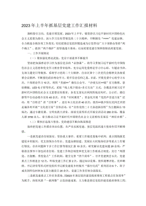 2023年上半年抓基层党建工作汇报材料.docx