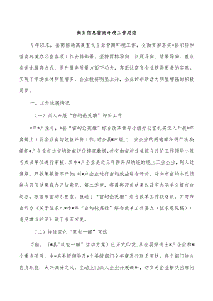商务信息营商环境工作总结.docx