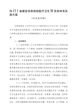 四川省建设优质高效医疗卫生服务体系实施方案（征.docx