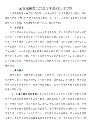 全省城镇燃气安全专项整治工作方案.docx
