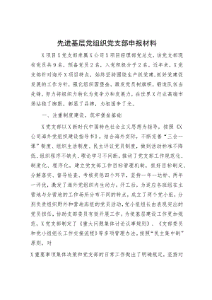 先进基层党组织党支部申报材料（事迹）.docx