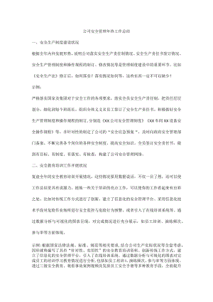 公司安全管理年终工作总结.docx