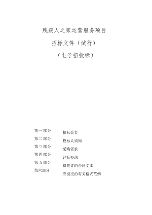 残疾人之家运营服务项目招标文件.docx