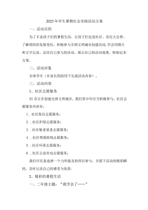 2023年高校学生暑期社会实践活动方案 （合计3份）.docx