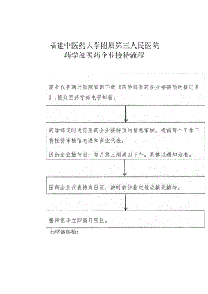 福建中医药大学附属第三人民医院药学部医药企业接待流程.docx