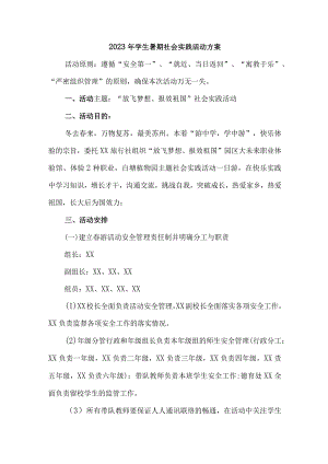 2023年高校《学生暑期社会》实践活动方案 合计7份.docx