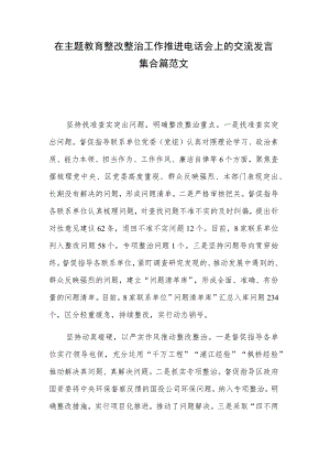在主题教育整改整治工作推进电话会上的交流发言集合篇范文.docx