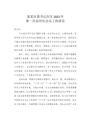 某某区委书记在区2023年第一次总河长会议上的讲话.docx