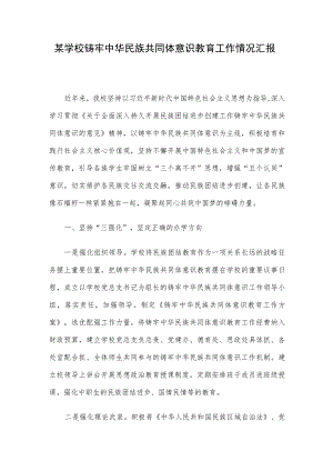 某学校铸牢中华民族共同体意识教育工作情况汇报.docx