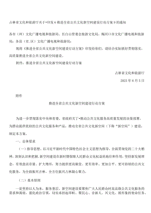 吉林省文化和旅游厅关于印发《推进全省公共文化新空间建设行动方案》的通知).docx