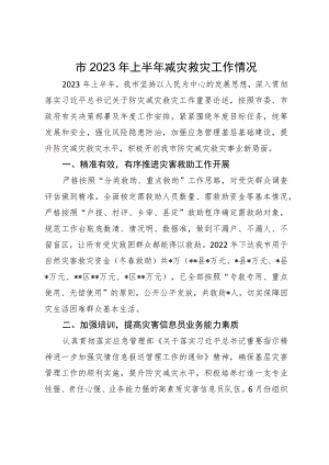 市2023年上半年减灾救灾工作情况.docx