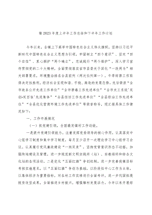镇2023年度上半年工作总结和下半年工作计划.docx