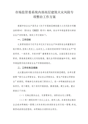市场监管委系统内部高层建筑火灾风险专项整治工作方案.docx