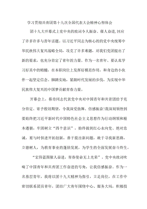 社区主任学习贯彻共青团第十九次全国代表大会精神个人心得体会 六篇 (范文).docx