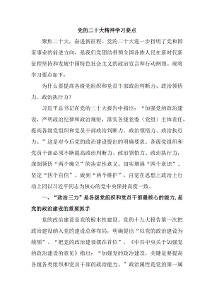 乡镇关于党的二十大精神学习要点.docx